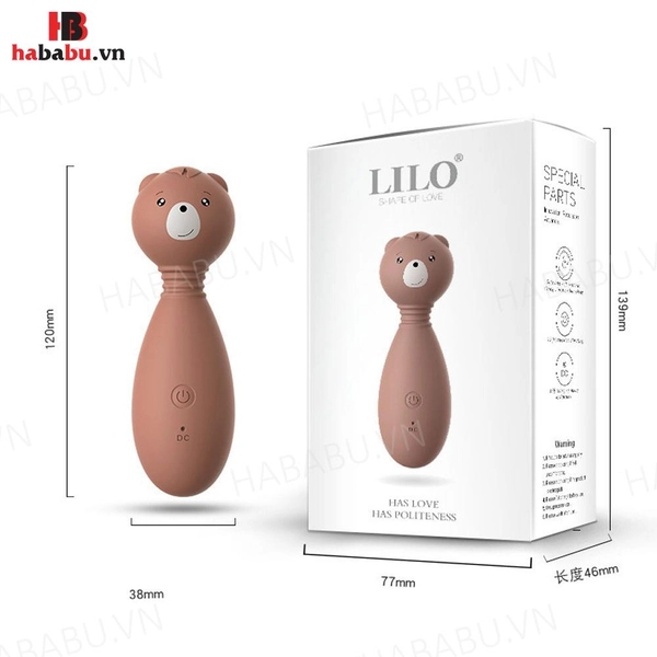 Chày rung massage âm đạo Lilo Gấu chính hãng