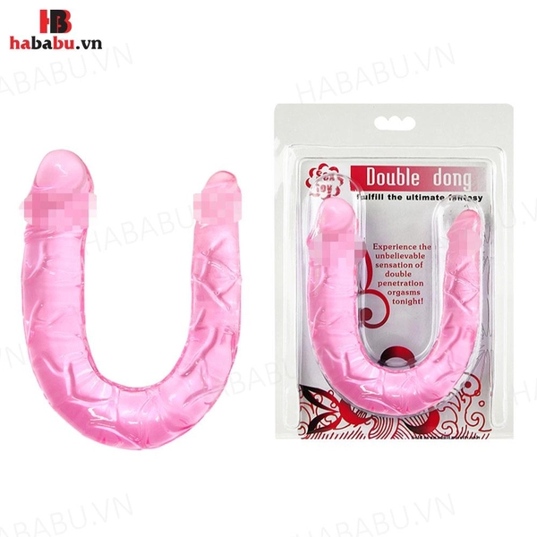 Dương vật giả Baile Double Dong 2 đầu silicone trong suốt chính hãng