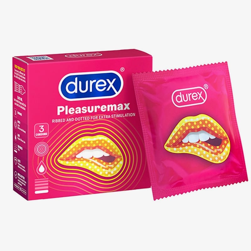 Bao Cao Su Durex Pleasuremax (Hộp 3 - 12 Chiếc) Tăng Khoái Cảm Chính Hãng